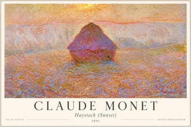 Monet Haystack (Sunset) No4 - Póster