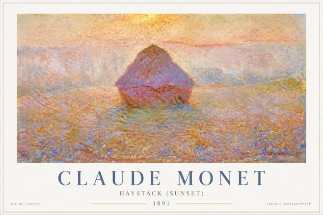 Monet Haystack (Sunset) No5 - Póster