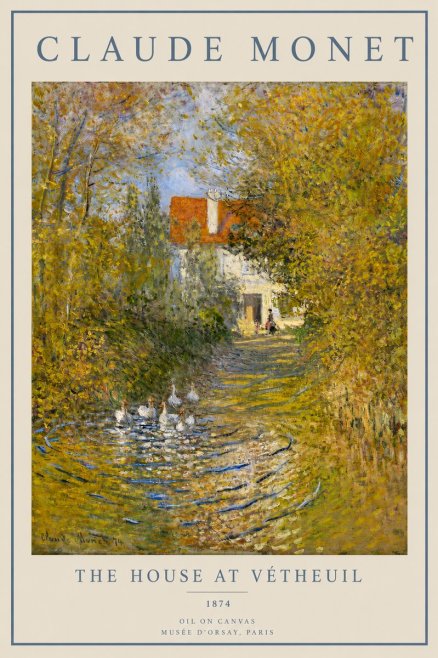Monet The House at Vétheuil No3 - Póster