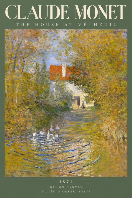 Monet The House at Vétheuil No5 - Póster