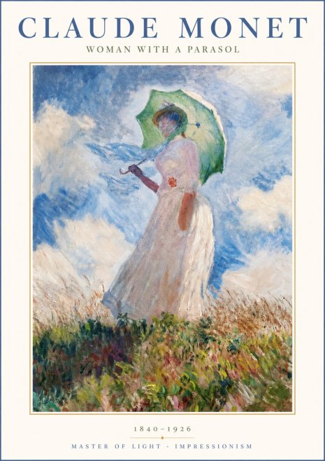 Monet Woman with a Parasol No3 - Póster