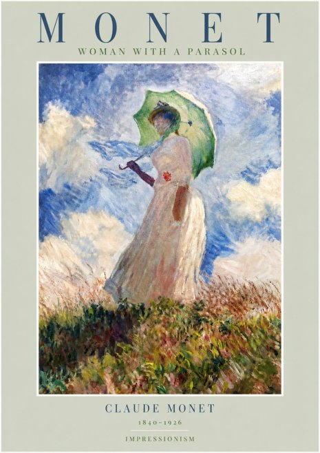 Monet Woman with a Parasol No4 - Póster