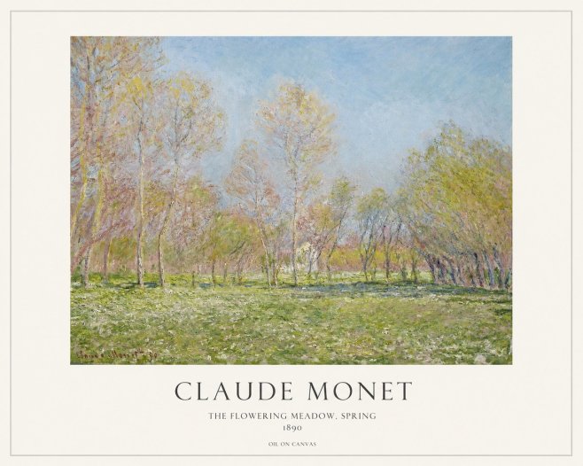 Monet The Flowering Meadow, Spring No1 - Póster