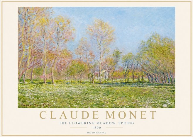 Monet The Flowering Meadow, Spring No3 - Póster