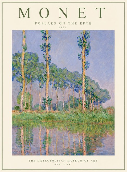 Monet Poplars on the Epte No4 - Póster