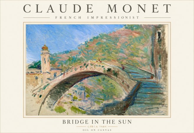 Monet Bridge in the Sun No3 - Póster