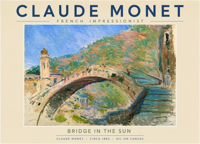 Monet Bridge in the Sun No4 - Póster
