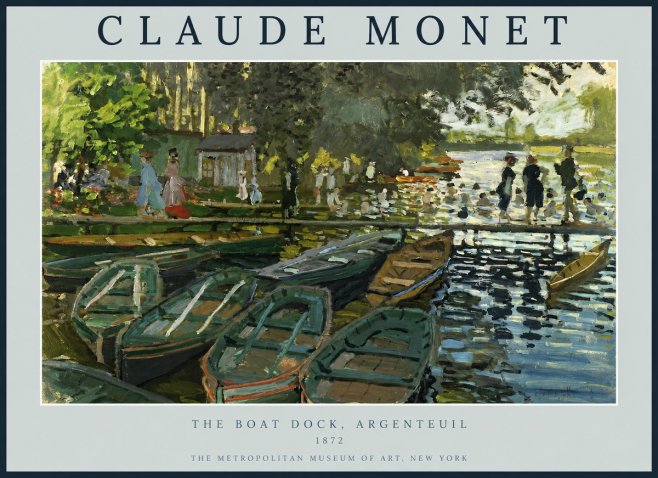 Monet The Boat Dock, Argenteuil No2 - Póster