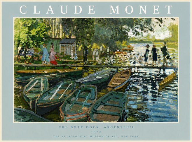 Monet The Boat Dock, Argenteuil No5 - Póster