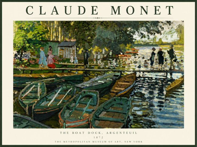 Monet The Boat Dock, Argenteuil No6 - Póster