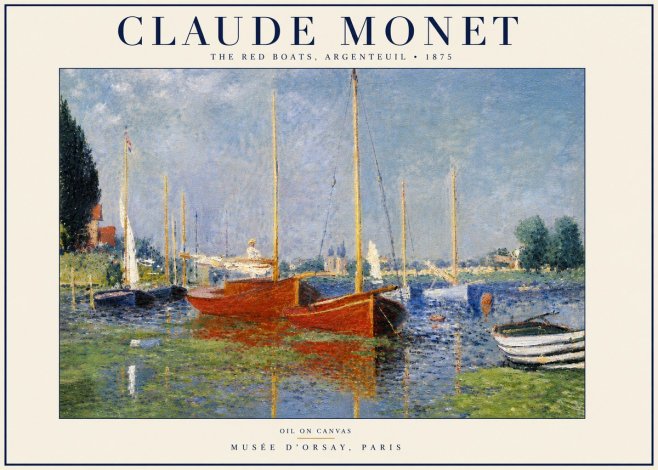 Monet The Red Boats, Argenteuil No5 - Póster