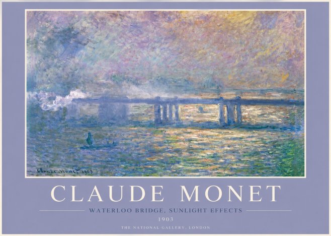 Monet Waterloo Bridge, Sunlight Effects No2 - Póster