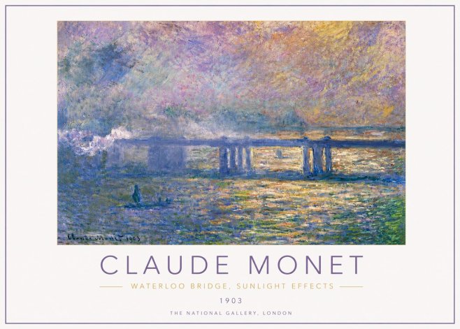 Monet Waterloo Bridge, Sunlight Effects No4 - Póster