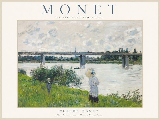 Monet The Bridge at Argenteuil II No1 - Póster