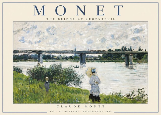Monet The Bridge at Argenteuil II No5 - Póster