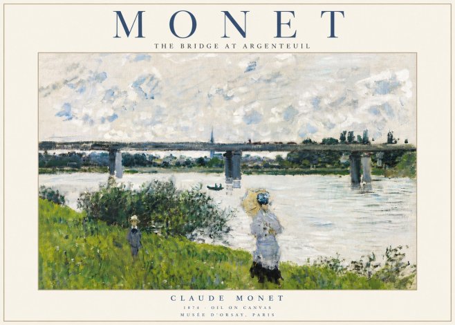 Monet The Bridge at Argenteuil II No6 - Póster