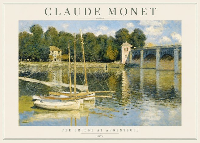 Monet The Bridge at Argenteuil III No3 - Póster