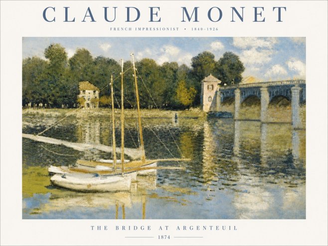 Monet The Bridge at Argenteuil III No6 - Póster