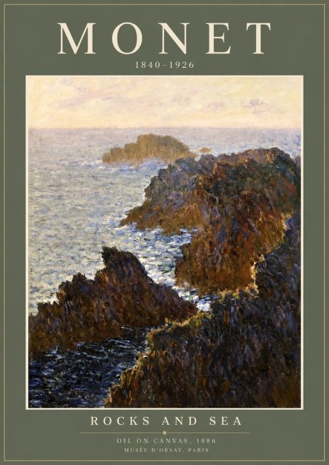 Monet Rocks and Sea No2 - Póster
