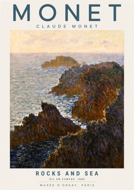 Monet Rocks and Sea No4 - Póster