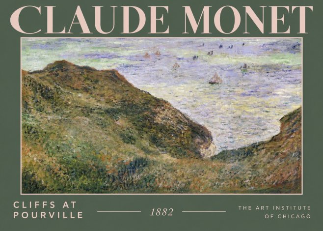 Monet Cliffs at Pourville II No4 - Póster