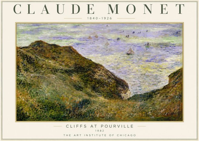 Monet Cliffs at Pourville II No5 - Póster