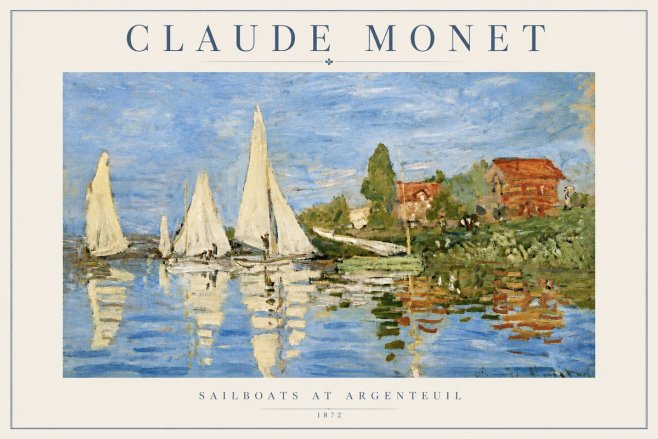 Monet Sailboats at Argenteuil No4 - Póster