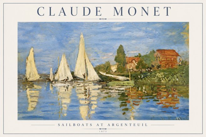Monet Sailboats at Argenteuil No6 - Póster