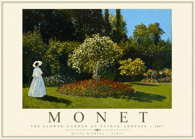 Monet The Flower Garden at Sainte-adresse No4 - Póster