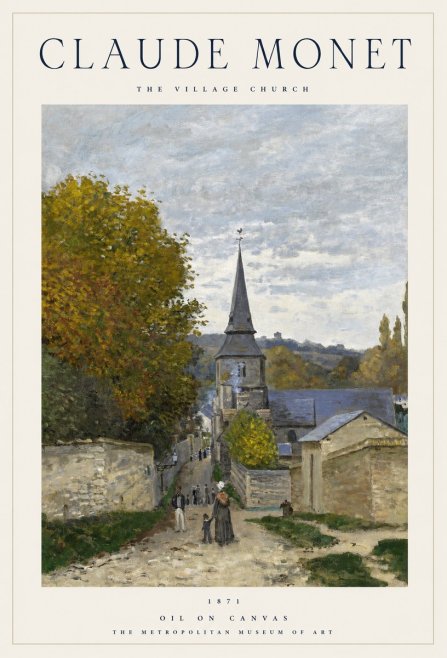 Monet The Village Church No1 - Póster