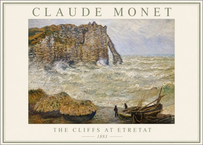 Monet The Cliffs at Etretat No3 - Póster