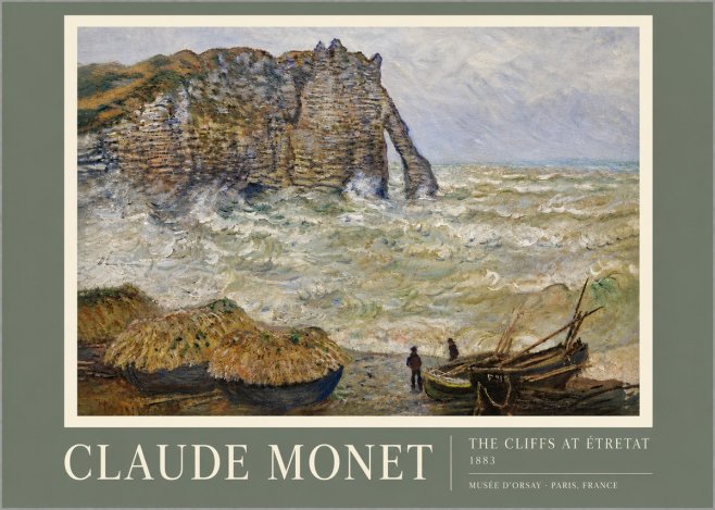 Monet The Cliffs at Etretat No5 - Póster