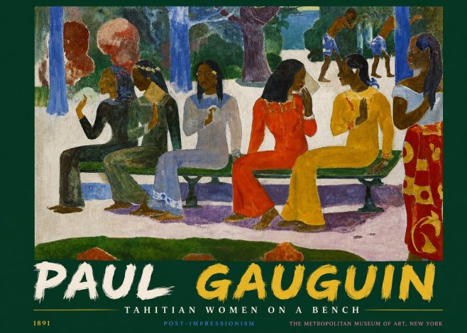 Paul Gauguin Tahitian Women on a Bench No4 - Póster