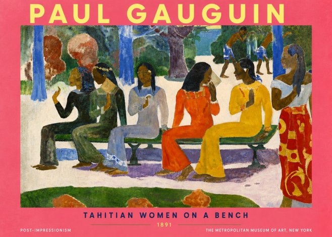 Paul Gauguin Tahitian Women on a Bench No6 - Póster