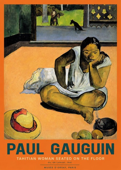 Paul Gauguin Tahitian Woman Seated on the Floor No2 - Póster