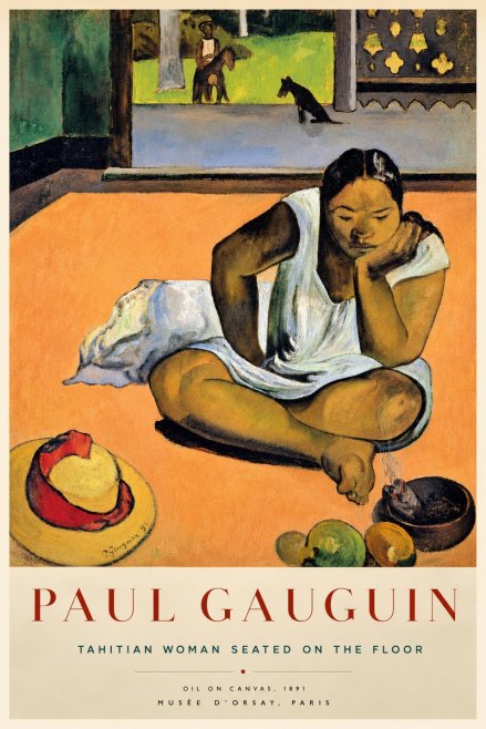 Paul Gauguin Tahitian Woman Seated on the Floor No5 - Póster