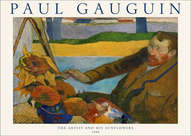 Paul Gauguin The Artist and His Sunflowers No1 - Póster