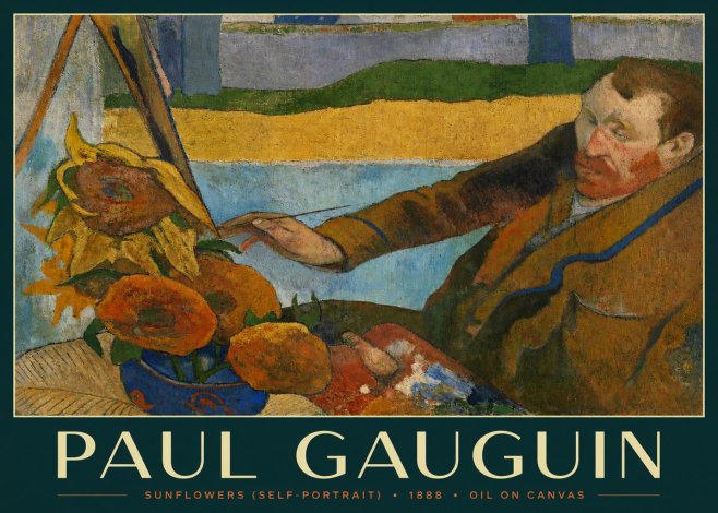 Paul Gauguin The Artist and His Sunflowers No4 - Póster