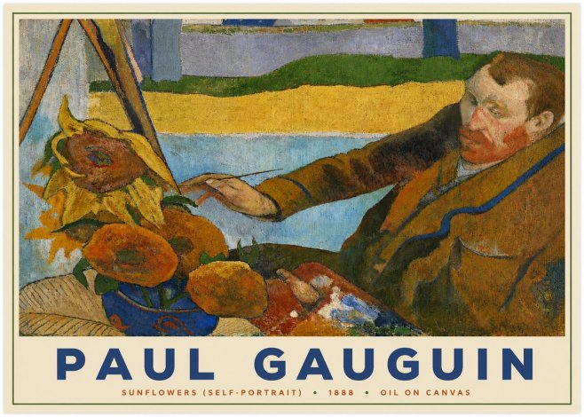Paul Gauguin The Artist and His Sunflowers No5 - Póster