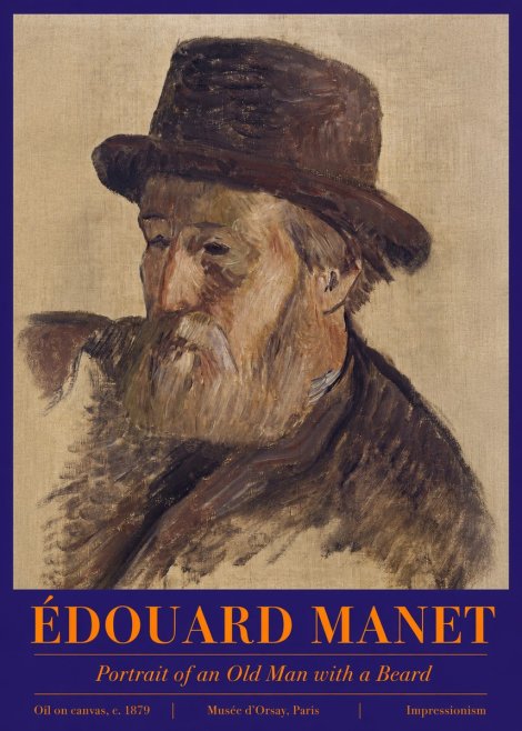 Édouard Manet Portrait of an Old Man with a Beard No2 - Póster