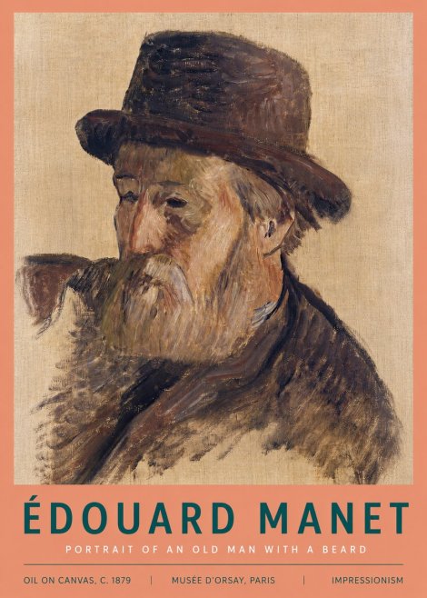 Édouard Manet Portrait of an Old Man with a Beard No3 - Póster