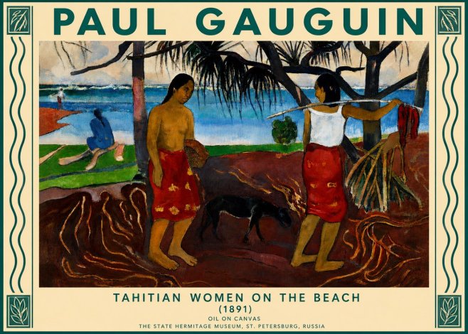 Paul Gauguin Tahitian Women on the Beach (1891) No3 - Póster