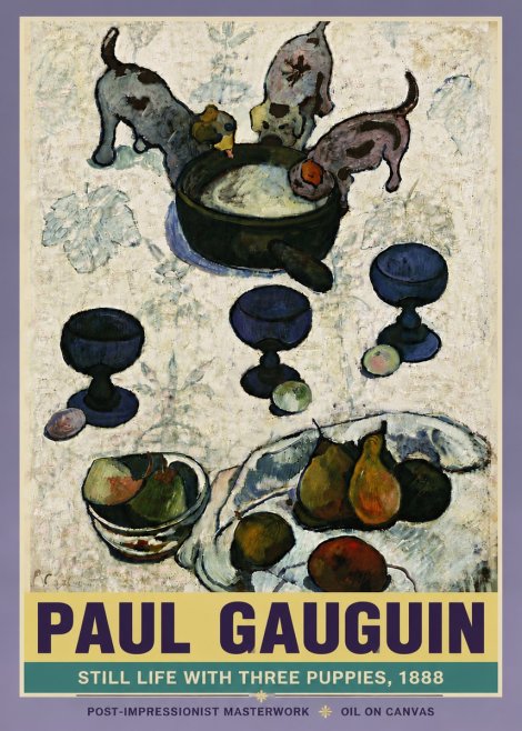 Paul Gauguin Still Life with Three Puppies, 1888 No6 - Póster