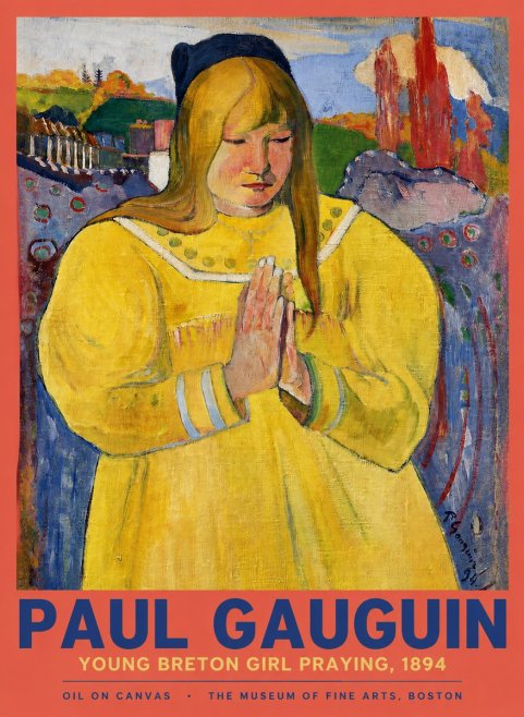 Paul Gauguin Young Breton Girl Praying, 1894 No2 - Póster