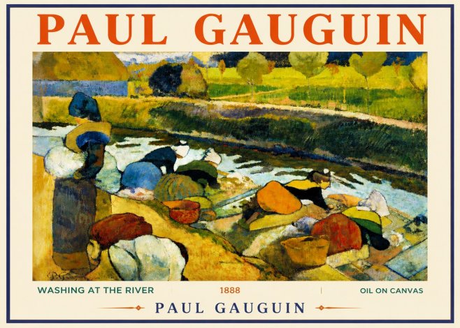 Paul Gauguin Washing at the River No6 - Póster