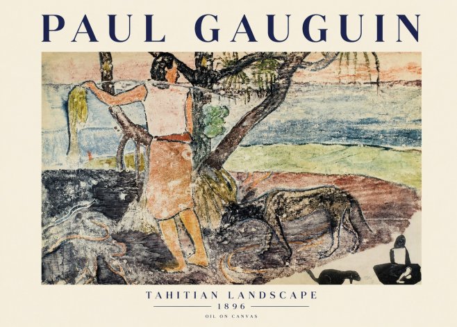 Paul Gauguin Woman with Dog (Te Faaturuma) No5 - Póster