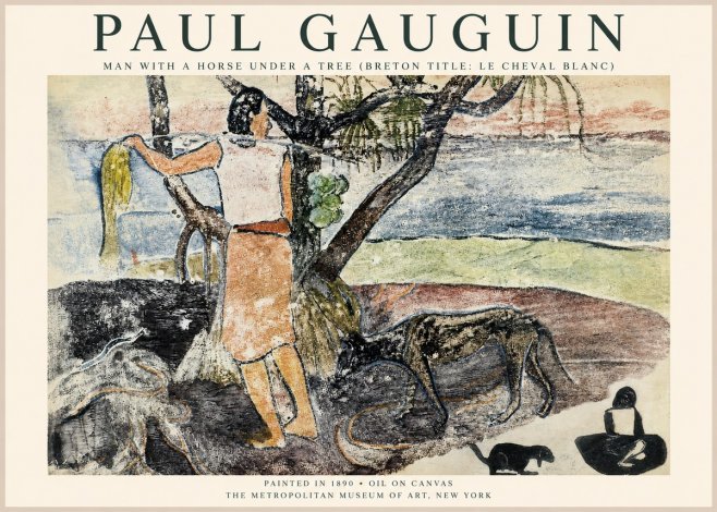 Paul Gauguin Woman with Dog (Te Faaturuma) No6 - Póster