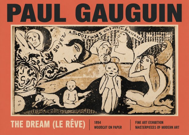 Paul Gauguin The Dream (Le Rêve) No6 - Póster
