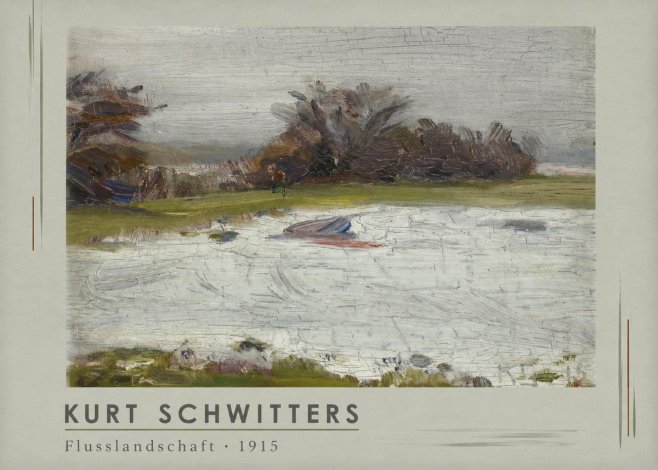 Kurt Schwitters Flusslandschaft No1 - Póster