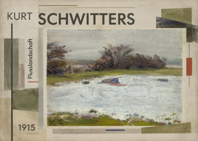 Kurt Schwitters Flusslandschaft No4 - Póster